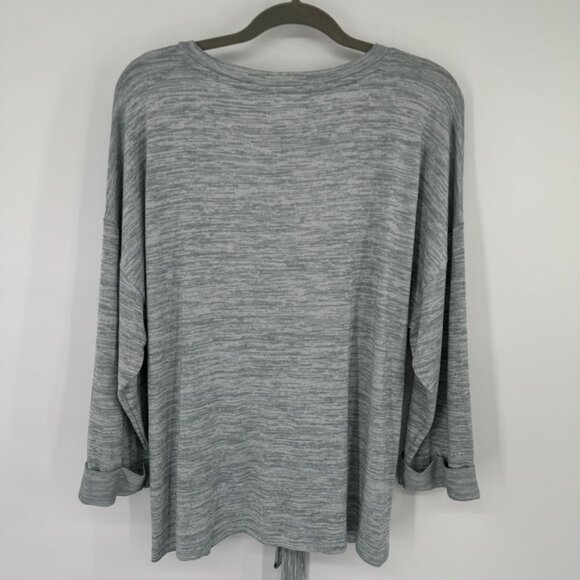 Lucky Brand Womens Grey Tie Front shirt top Size Large Knit Pullover new - Picture 9 of 11